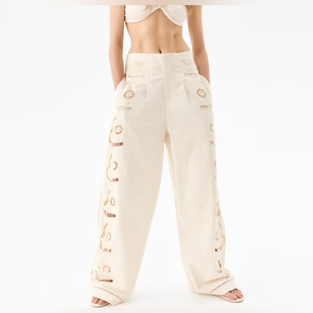 Hm eyelet embroidery pants